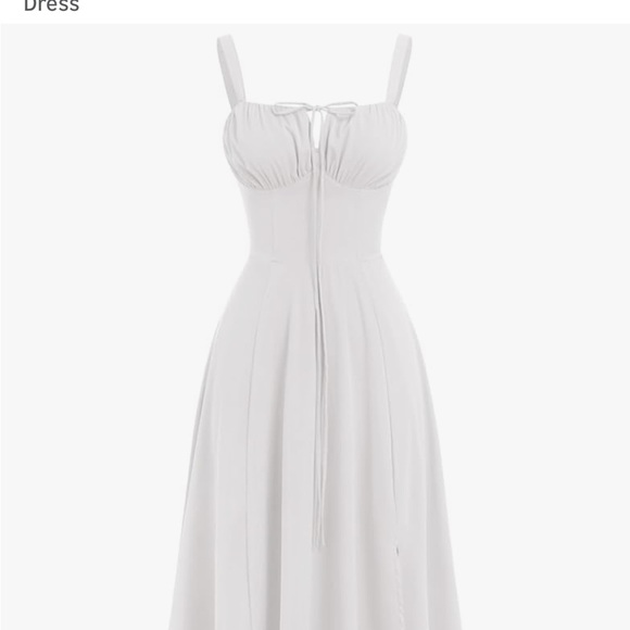 Dresses & Skirts - White Maxi Dress with Cinched Bodice
